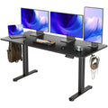 INNOVAR Electric Standing Desk, Adjustable Height Stand up Desks, 63 x 24 Inches Sit Stand up Desk for Home Office Computing, 3-Preset Memory Height Ergonomic Rising Desks, Black