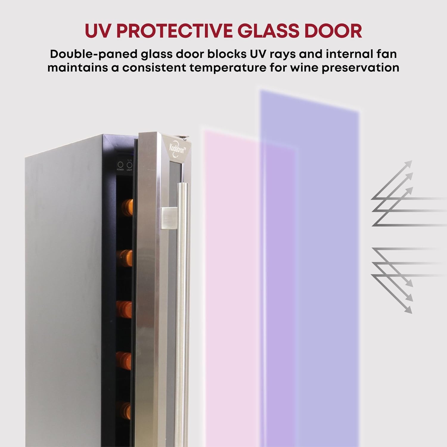 Koolatron 7 Bottle Slim 6 Inch Built-In Under-Counter Wine Fridge, Stainless Steel Door Frame Wine Cooler