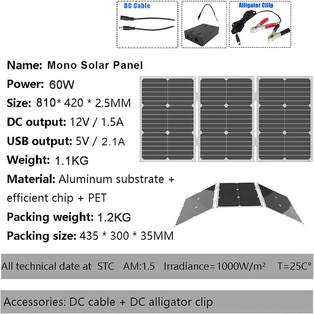 3000W Off-Grid Solar Panel Kit with 60W Monocrystalline Panel & 30A PWM Charge Controller for RV, Outdoor, and Home Use(110V)(110V)