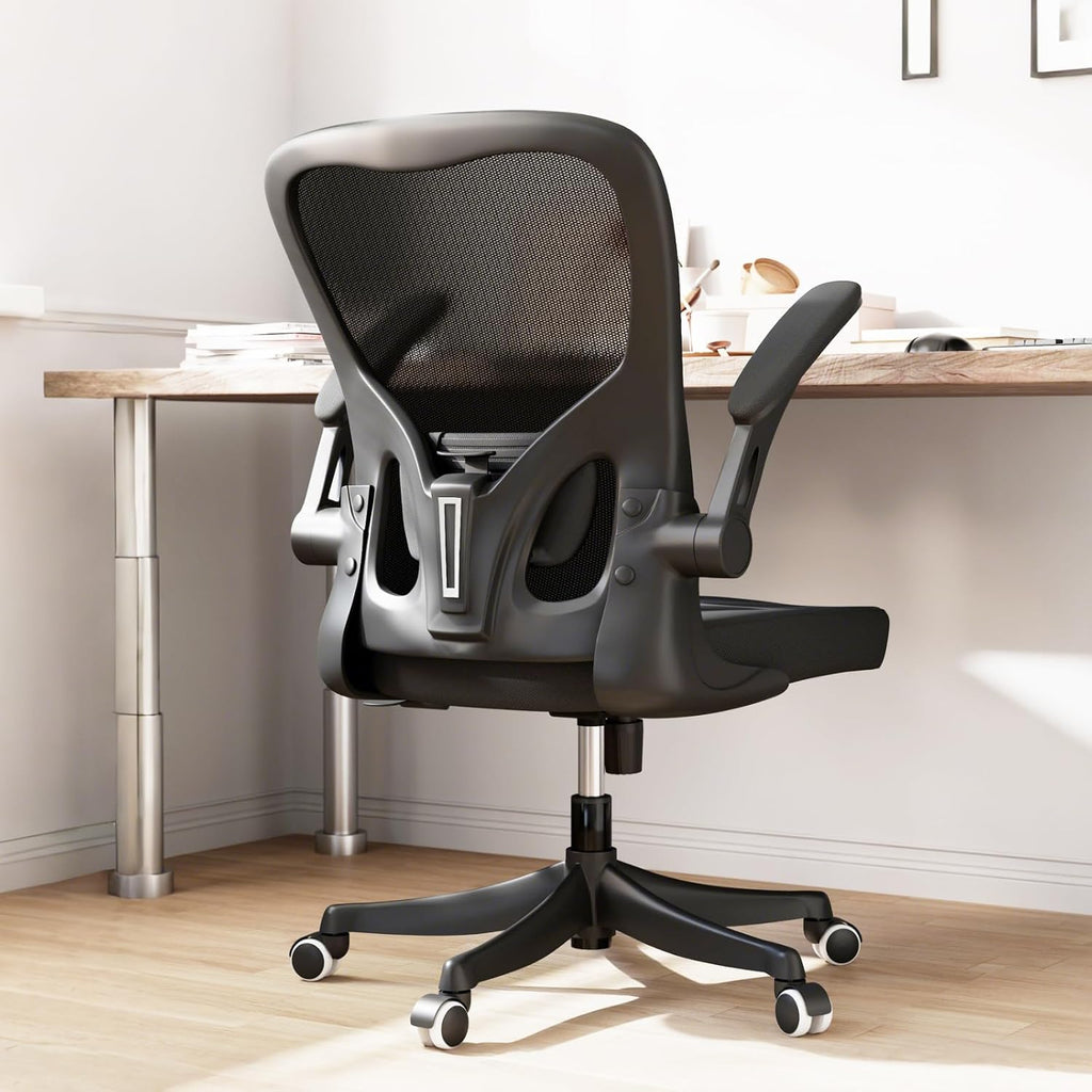 Monhey Office Chair Ergonomic Desk Chair with Lumbar Support&Headrest&Flip-up Arms Height Adjustable Rocking Swivel Computer Chair Multi-Angle from 90° to 125° with 350LBS Capacity