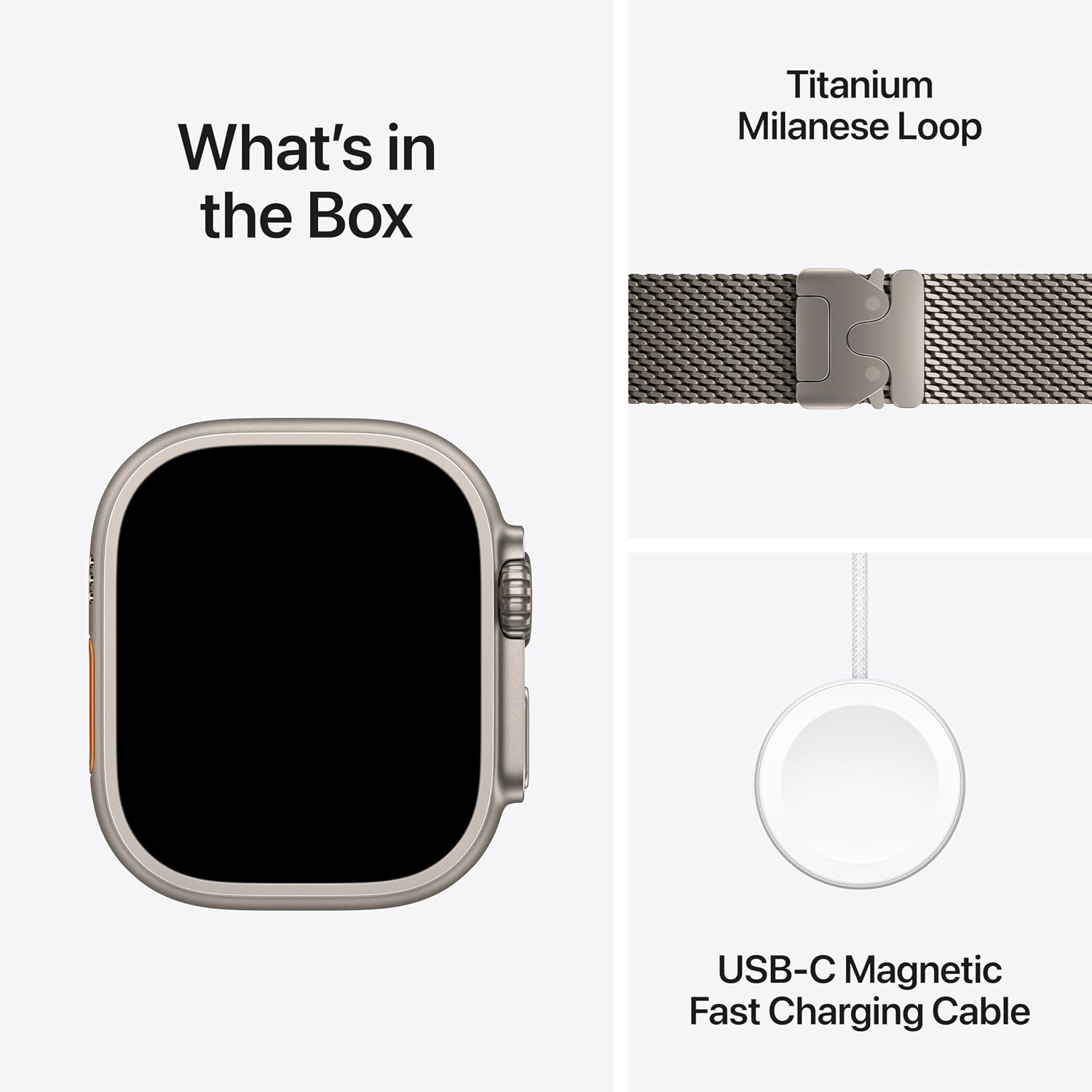Apple Watch Ultra 3 [GPS + Cellular 49mm] Running & Multisport Smartwatch w/ Rugged Titanium Case w/ Natural Titanium Milanese Loop - S w/ AppleCare+ (2 years)