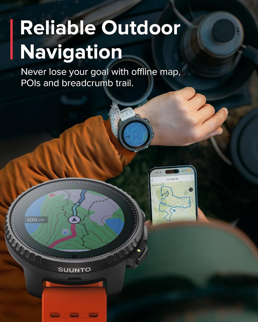 SUUNTO Vertical GPS Adventure Watch, Activity Tracker w/Dual-Band GNSS & Offline Maps, Supports 95+ Sports, Training Metrics & Recovery Insights, Solar Charging Opt. for 1yr Daily Use