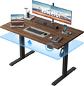 Klicelor 48 Inch Electric Standing Desk, Height Adjustable Office Desk, Sit Stand Up Computer Desk with Memory Preset, Two-Piece Desktop, Dark Walnut