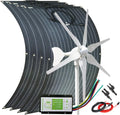 400W ETFE Flexible Mono Portable Solar Panel for RV Boat Home + 400W 24V Wind Turbine Generator + Hybrid Controller + Solar Extension Cable + Connector - 800W Solar Wind Kit