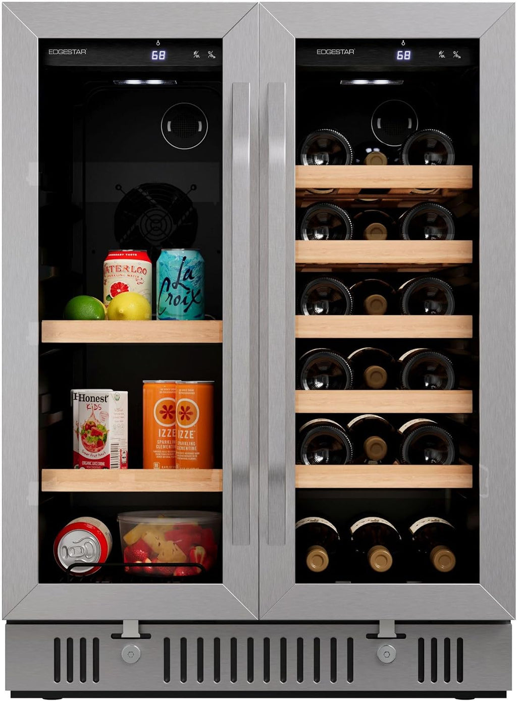EdgeStar CWB1761FD 24 Inch Wide 18 Bottle Capacity and 47 Can Capacity Wine and Beverage Cooler - Stainless Steel