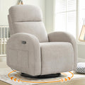 Nursery Glider Recliner, Power Swivel Rocking Recliner with USB & Type-C Port, Swivel Nursering Reclining Rocker with Double Pockets for Living Room, Camel Chenille