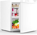 Electactic 1.6 Cu.ft Mini Fridge with Freezer, Compact Single Reversible Door Refrigerator, Adjustable Thermostat, Ultra Quiet, Energy Efficient for Office, Dorm, Bedroom, Apartment -White