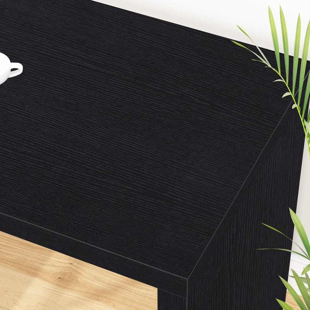 HSH Black L Shaped Computer Desk with Drawers, Home Office Desk with Storage Cabinet Shelves, Reversible Corner Wood Writing Desk for Executive Work Study, Large Bedroom Computer Table, 55 Inch