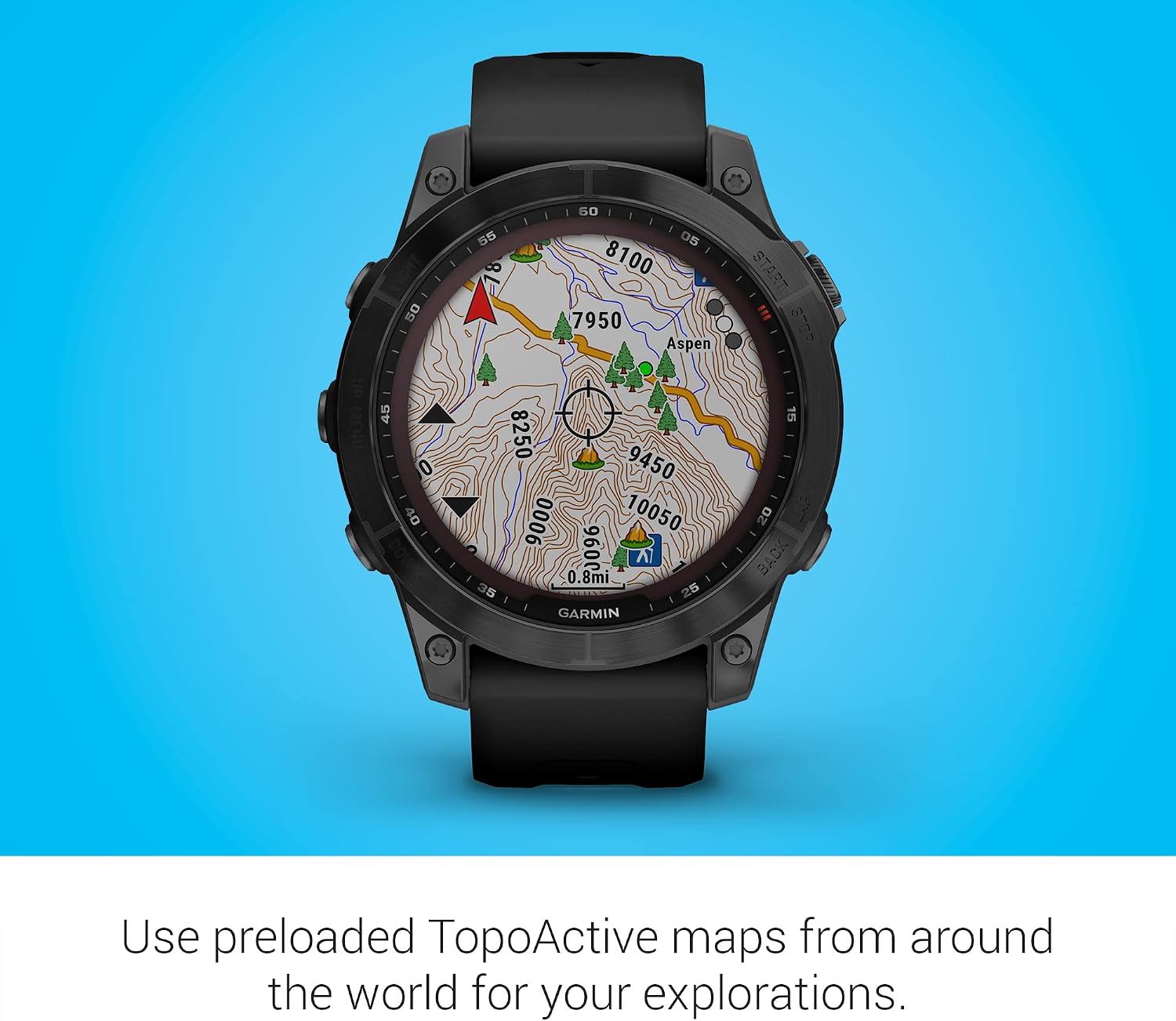 Garmin Fenix 7 Sapphire Solar, Smartwatch, with Solar Charging Capabilities, Rugged Outdoor Watch with GPS, Touchscreen, Wellness Features, Carbon Gray DLC Titanium with Black Band (Renewed)