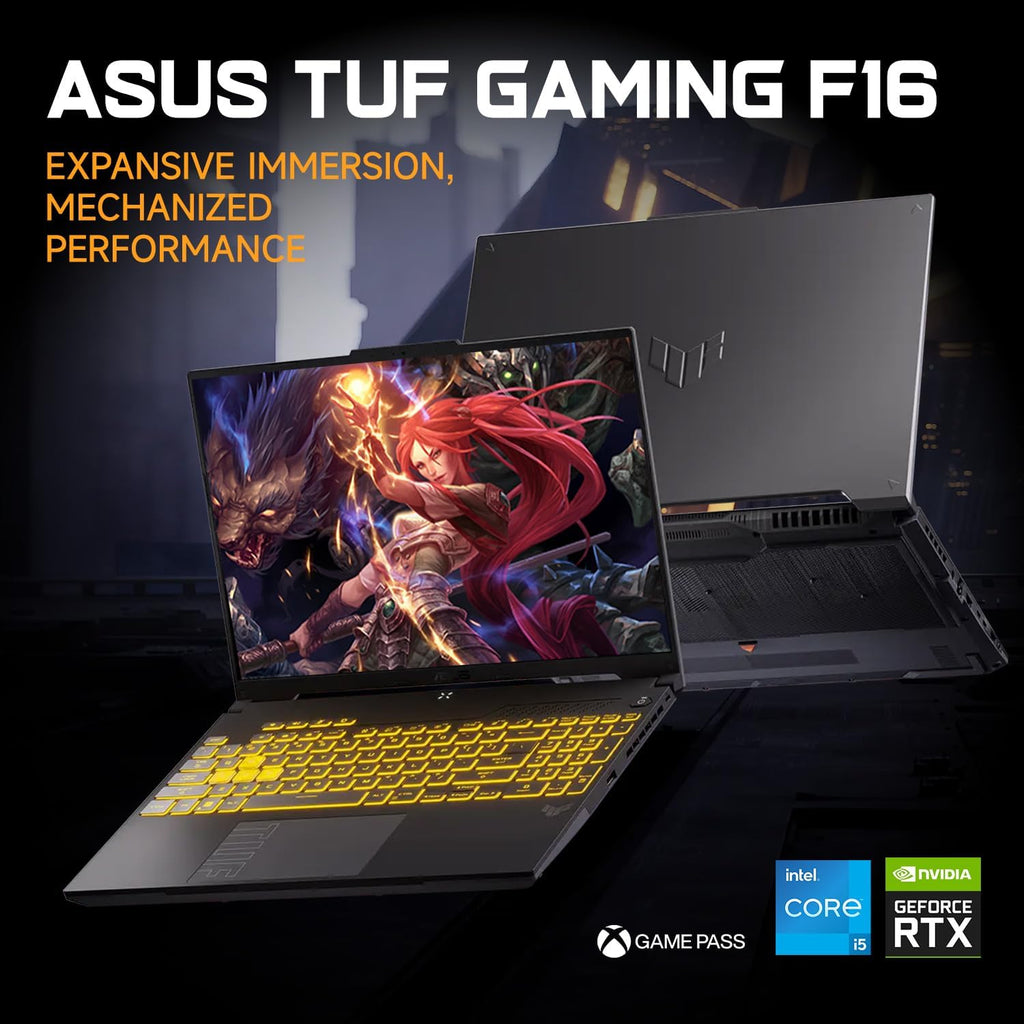 ASUS TUF F16 RTX 4050 Pro Gaming Laptop, 16' FHD+ 144Hz, Intel Core 5 210H(Beats Intel i5-14500), NVIDIA RTX 4050, 16GB DDR5 RAM, 1TB SSD, RGB Backlit KB, Bundle with PCO Laptop Cooler