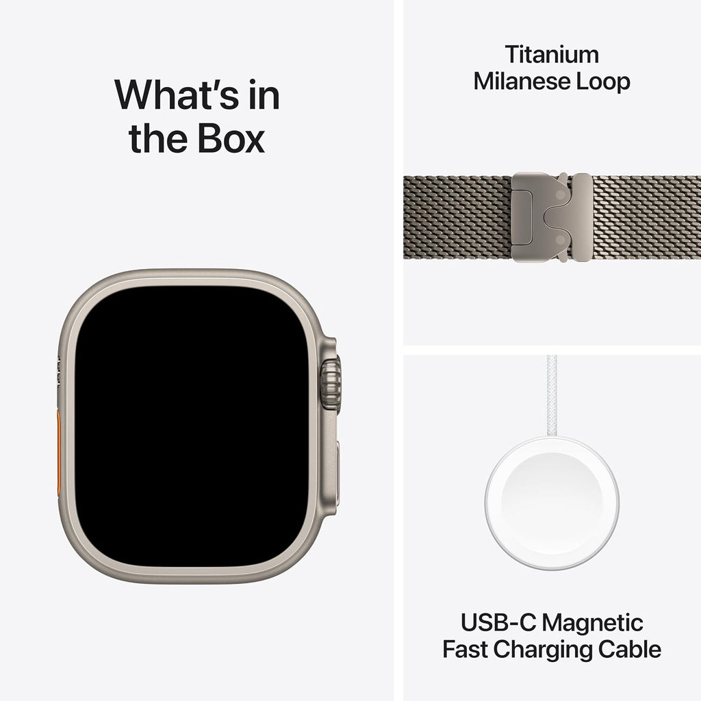Apple Watch Ultra 3 [GPS + Cellular 49mm] Running & Multisport Smartwatch w/Rugged Titanium Case w/Natural Titanium Milanese Loop - S. Satellite Communications, Advanced Health & Fitness Tracking