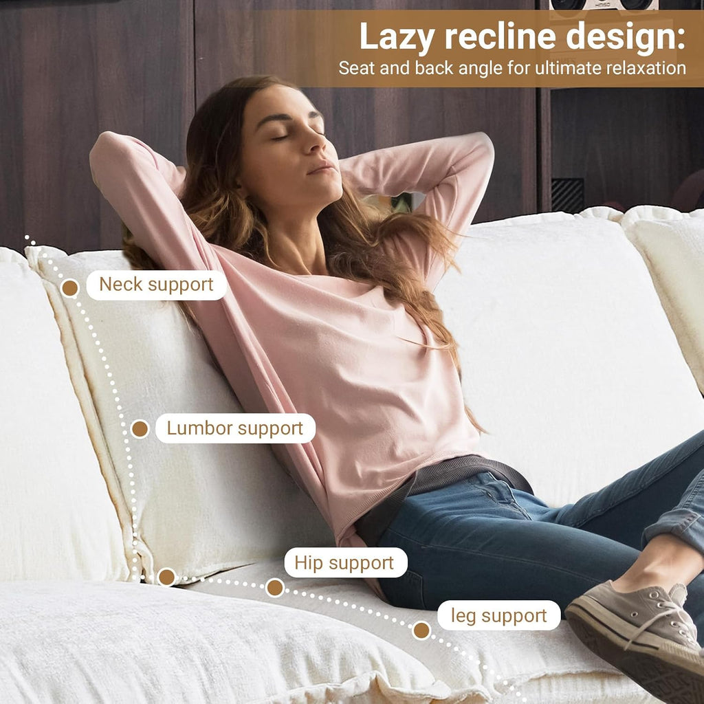 VINGLI 157' Cloud White/Cream Convertible Sectional Sofa, Comfy U-Shape Extra Deep Seat Sofa Couch for Living Room,Modern Chenille 4-Seat Convertible Sofa with 3 Movable Ottomans for Small Space