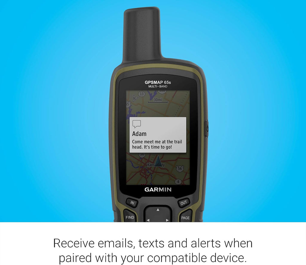 Garmin GPSMAP 65s, Button-Operated Handheld with Altimeter and Compass, Expanded Satellite Support and Multi-Band Technology, 2.6' Color Display