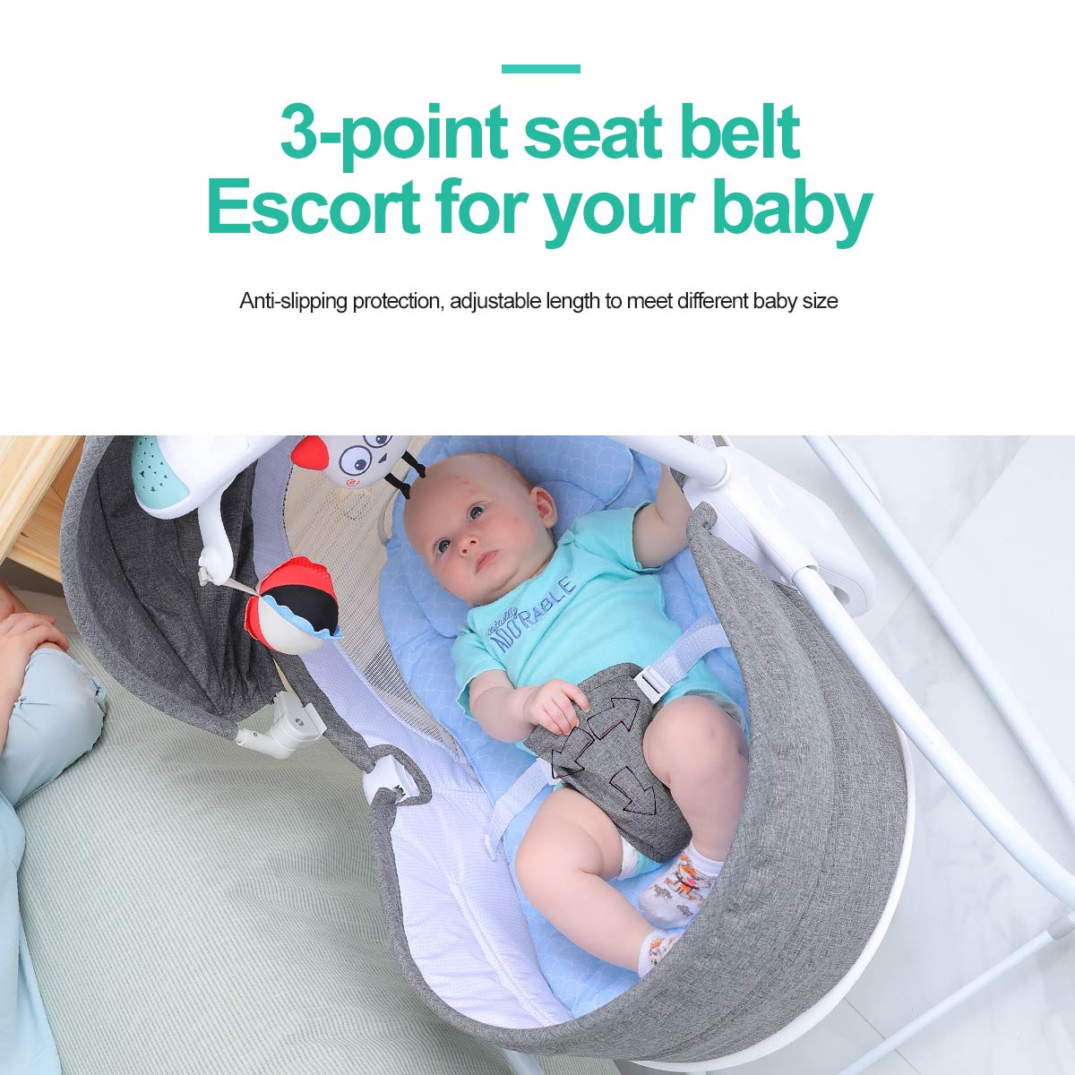3-in-1 Baby Bouncers, Can sit and Lie Down, Brilliant Bouncer,Rocking Bouncer, Soothing Vibration, 3rd Gear Adjustment, Suitable for Babies Boys/Babies Girls/Newborns Baby