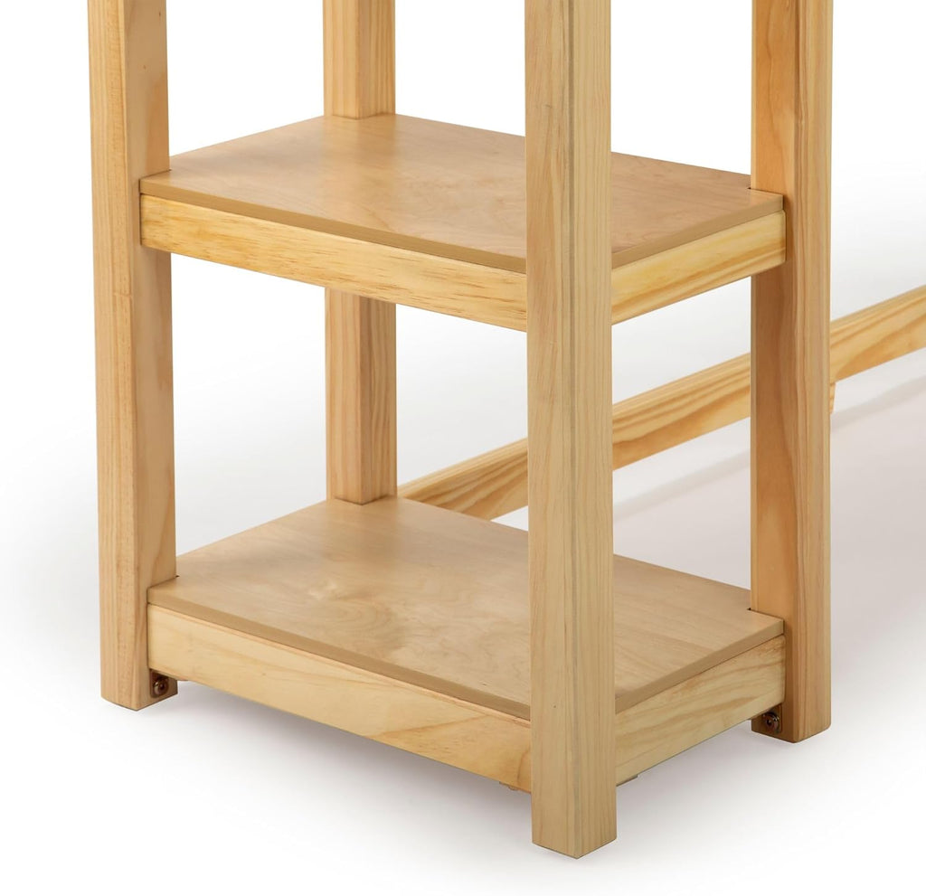 Plank+Beam Solid Wood Corner Desk with Shelves, L-Shaped Desk for Bedroom, Home Office Study Desk, 55.25 Inch