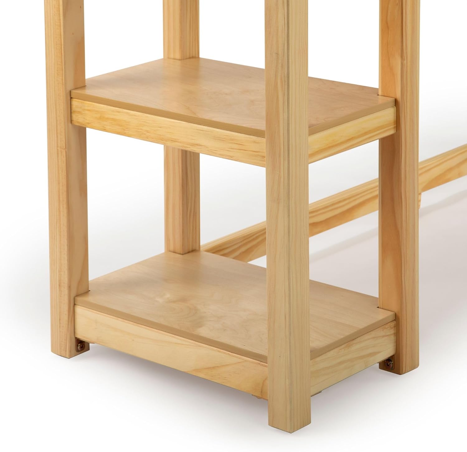 Plank+Beam Solid Wood Corner Desk with Shelves, L-Shaped Desk for Bedroom, Home Office Study Desk, 55.25 Inch