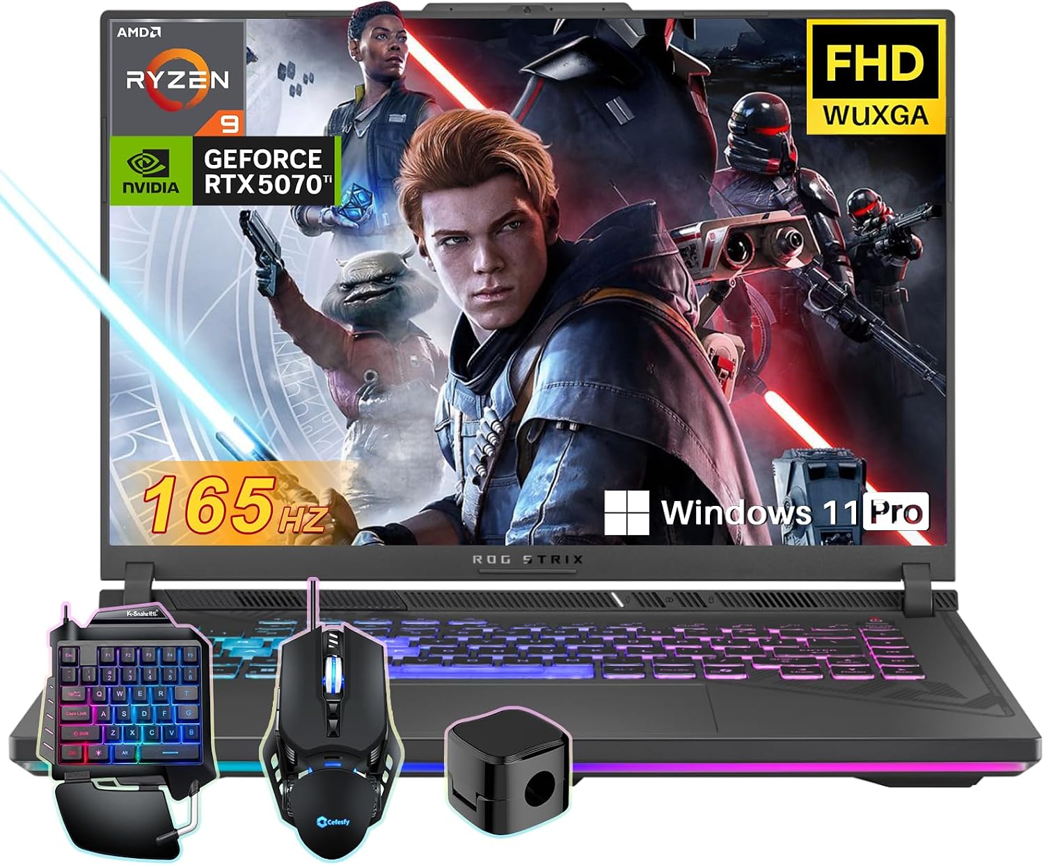 ASUS ROG Strix G16 (2025) Gaming Laptop, AMD Ryzen 9 8940HX (16 Cores, 32 Threads, up to 5.3GHz), 16' WUXGA FHD+ 165Hz 3ms Display, 64GB DDR5, 4TB SSD, NVIDIA RTX 5070Ti 12GB GDDR7, Windows 11 Pro
