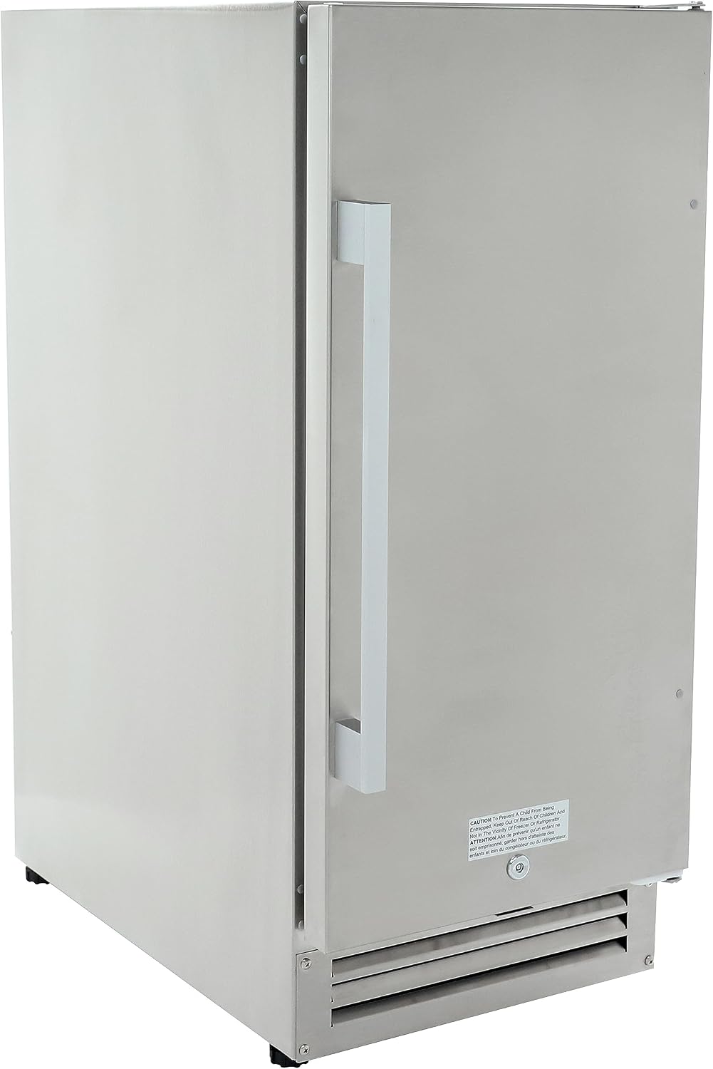 Beverage Refrigerator for Built-In or Freestanding and Indoor or Outdoor Use, Stainless Steel Construction with Reversible Door Drink Fridge Holds 96 Cans, 2.9-Cu.Ft., Metallic