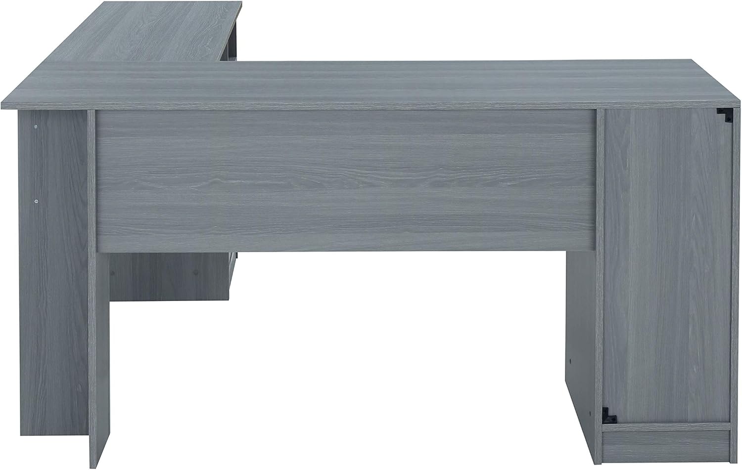 Techni Mobili Functional L-Shaped Computer Desk with storage, L is ⁠59.5' wide x 59.5' Long, Grey