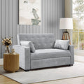 Serta Ainsley 72.6' Convertible Sleeper Sofa, Queen Size, Dreamcoil Comfort, Soft Woven Fabric, Light Grey