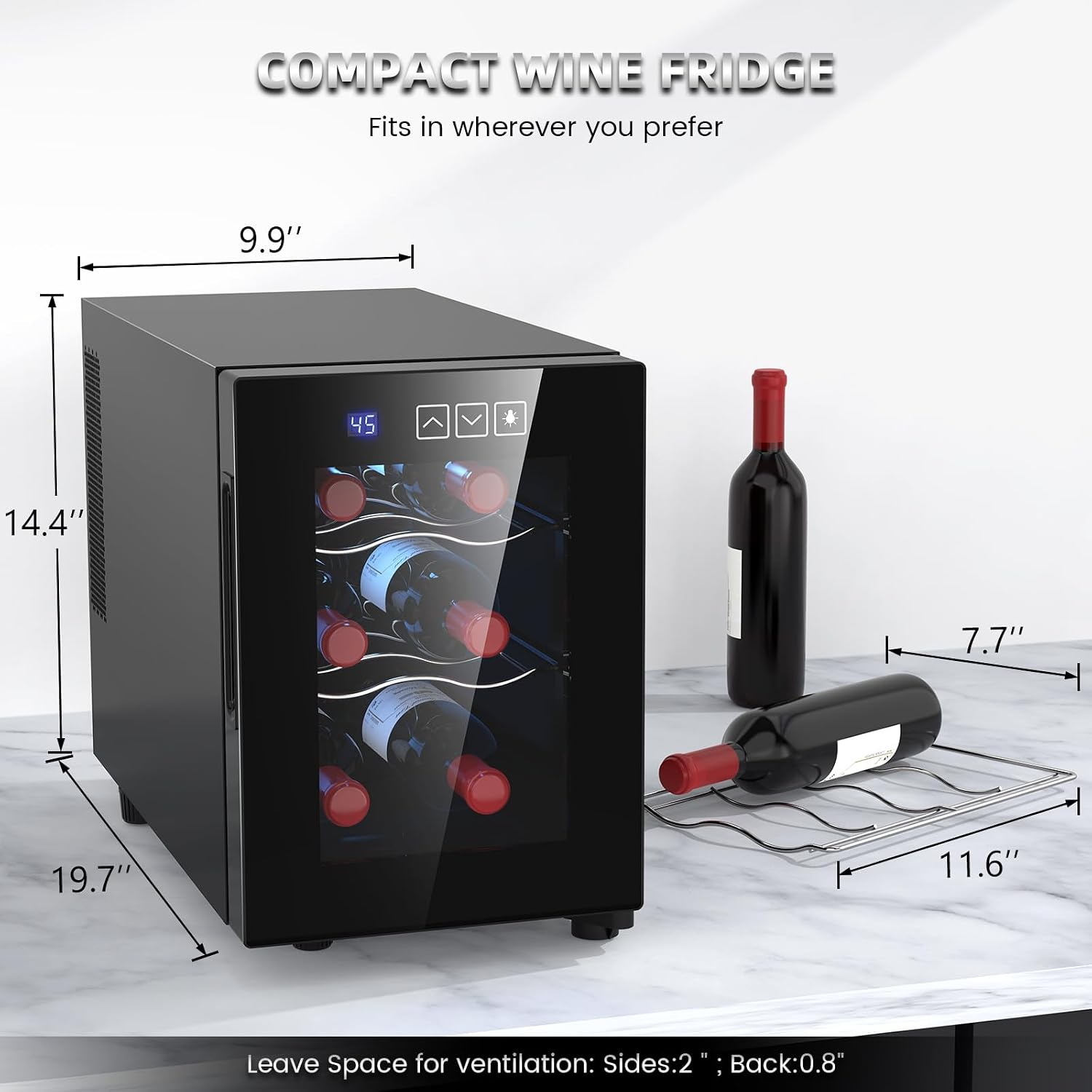 Mojgar 4457446 Cooler, 6 Bottles, Black