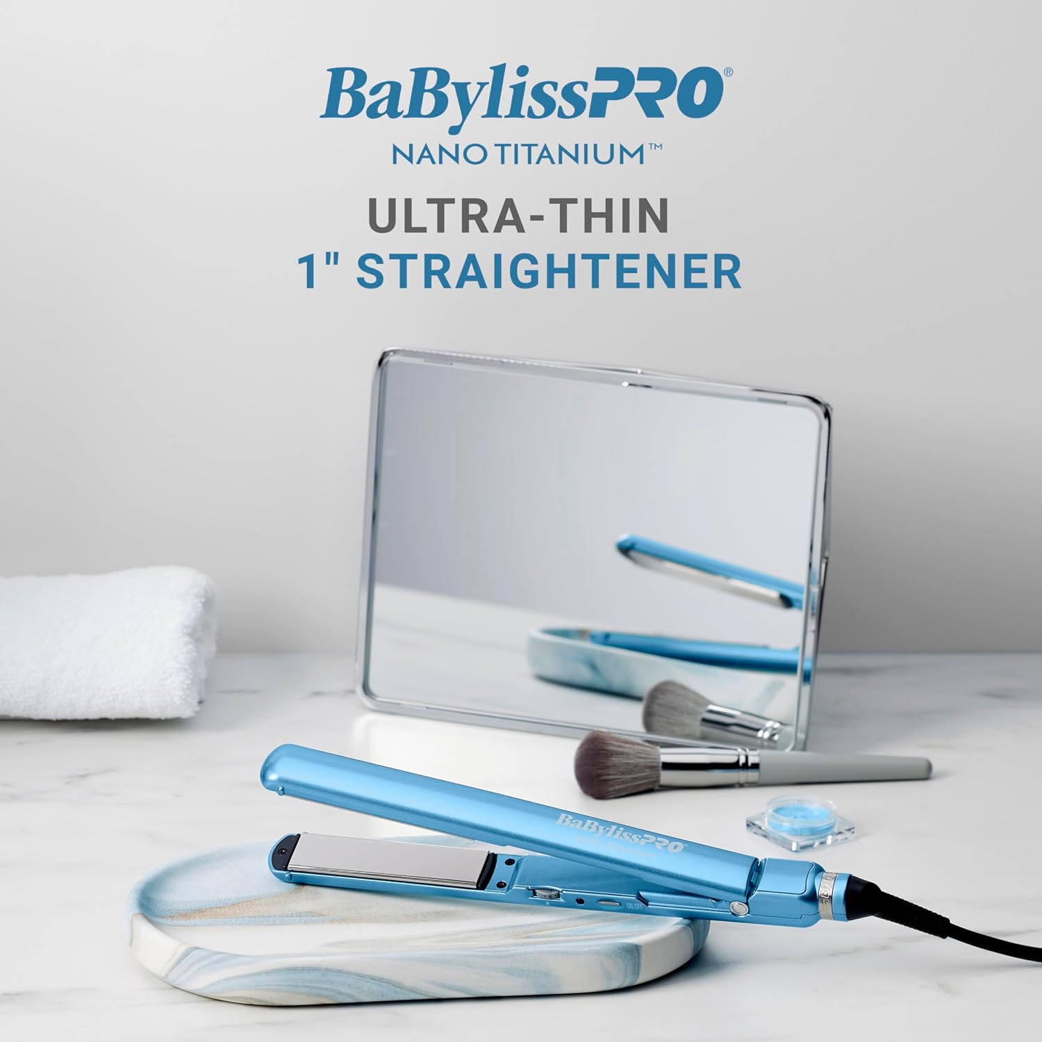 BaBylissPRO 1' Ultra Thin Flat Iron, Hair Straightener, Shorter Plates
