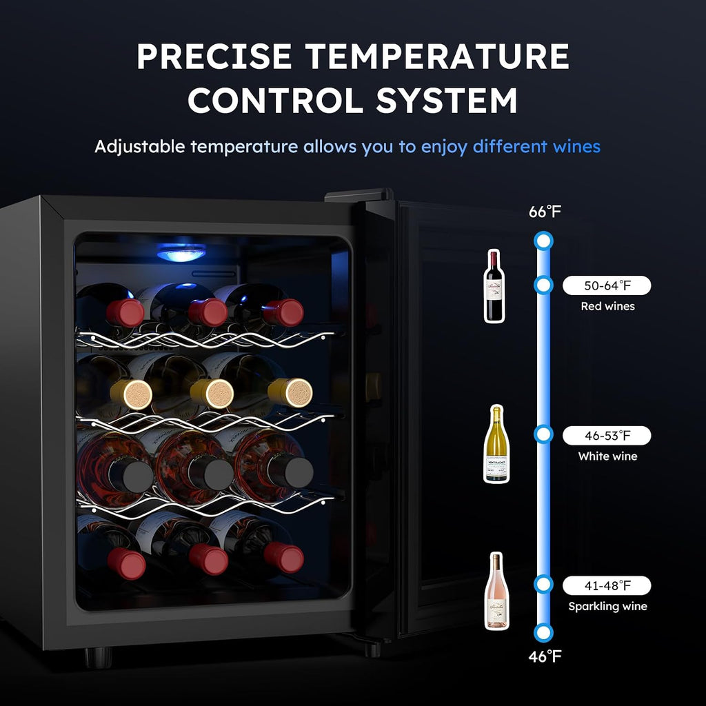 Mojgar 5318064 Cooler, 12 Bottles, Black