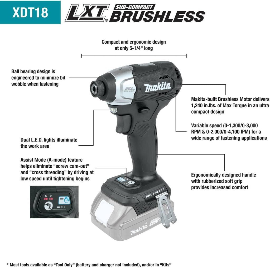 Makita CX203SYBXRM 18V LXT® Lithium-Ion Sub-Compact Brushless Cordless 2-Pc. Combo Kit with Job Site Speaker (1.5Ah)