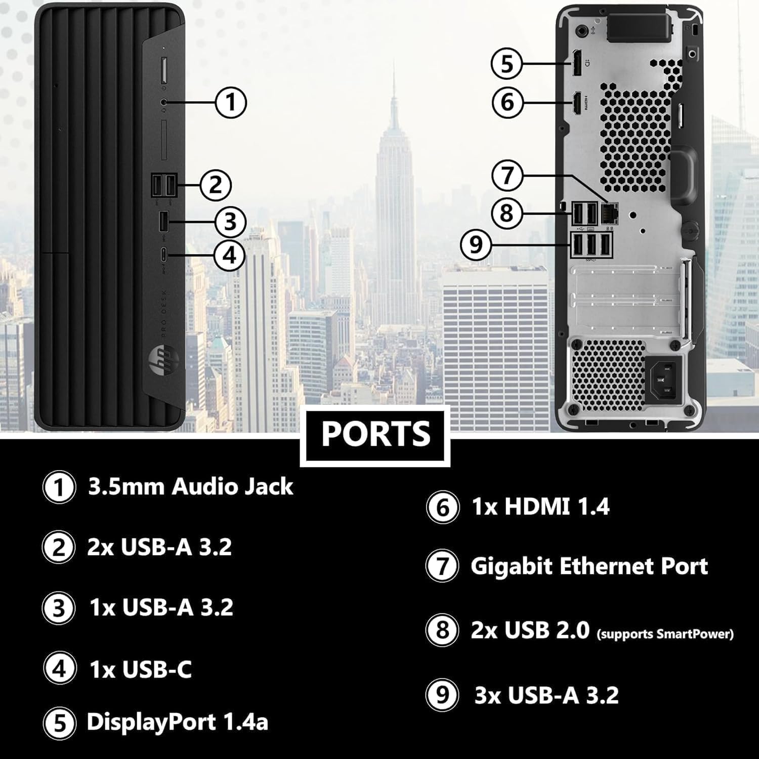 HP Pro SFF 400 G9 Desktop Computer | Intel Core i7-12700, 16-Core Processor (8 P-cores + 8 E-cores), Up to 5.4GHz | 32GB RAM, 1TB SSD | WiFi 6 | USB Type-C 10Gbps, HDMI DisplayPort | Win 11 Pro