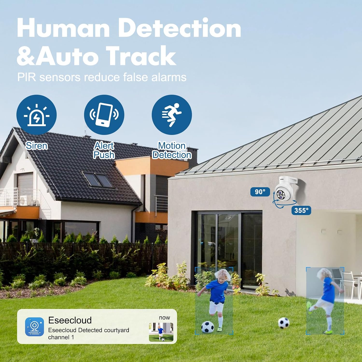 【Wireless Pro,10X Zoom】Wireless Security Camera System with 10.1inch LCD Monitor,5G/2.4G,4PCS 2K Dual Lens Outdoor Security Cameras with 1TB HDD,10CH, PTZ,Auto Tracking, Color Night Vision, 2-Way Talk