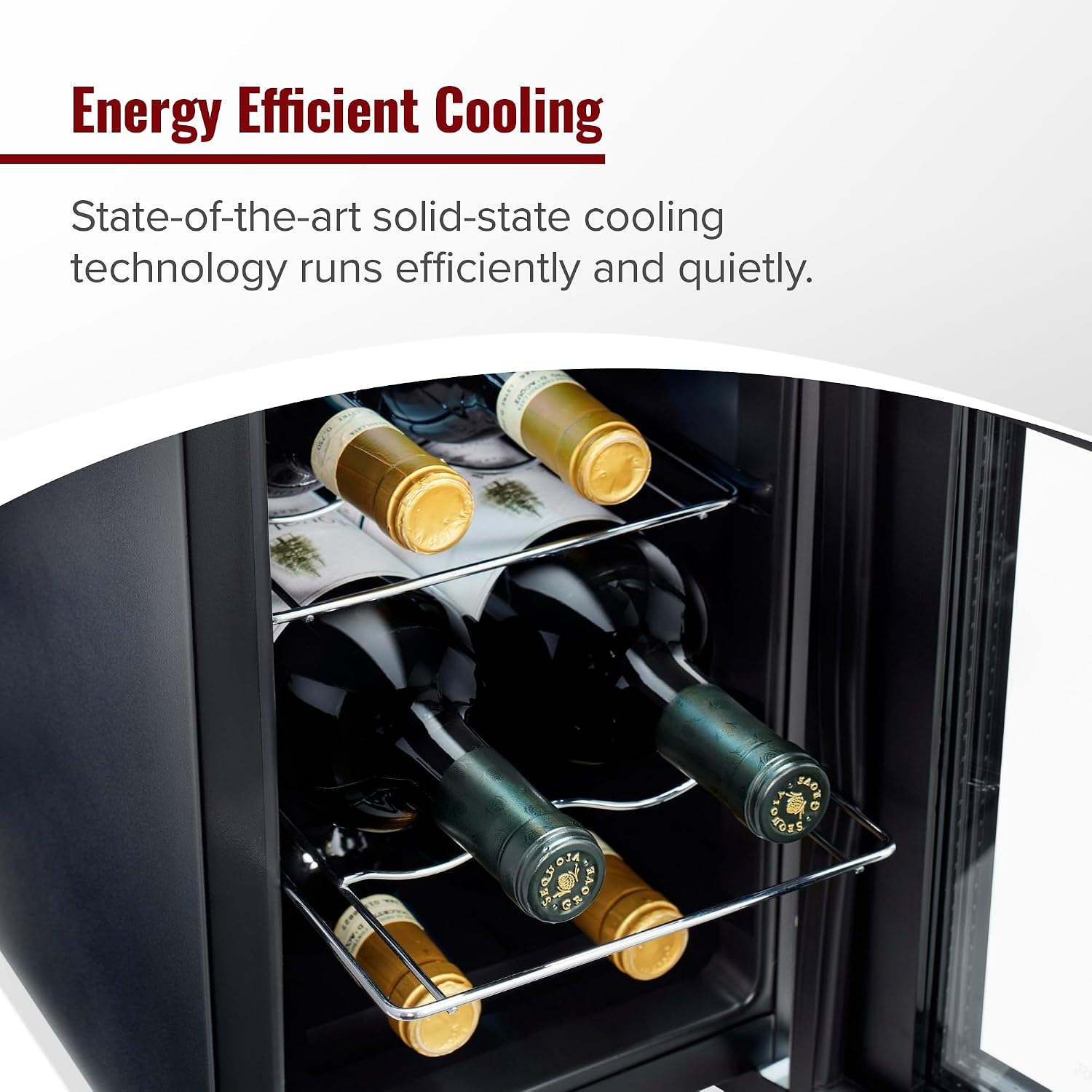 Wine Enthusiast 6-Bottle Countertop Wine Cooler – Compact Mini Fridge for Kitchen or Bedroom with 3 Shelves, Energy-Efficient Cooling, Adjustable Digital Temperature Control
