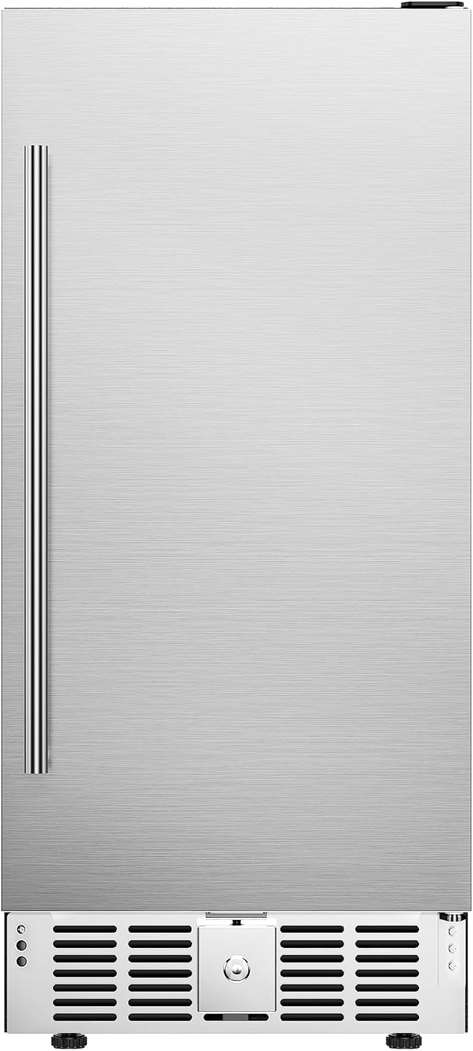 Icyglee 15 Inch Beverage Cooler Under Counter Built-in Beverage Refrigerator,127 Cans Mini Fridge with Glass Removable Shelves for Drink Beer Soda Wine Water
