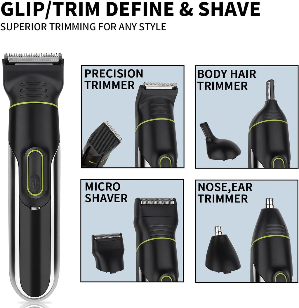 5 in 1 Hair Clippers, Adjustable Beard Trimmer for Men Professional, Cordless Barber and Trimmers Set, Cutting Kit, Electric Shaver for Nose, Ear,Body, Face and Mustache