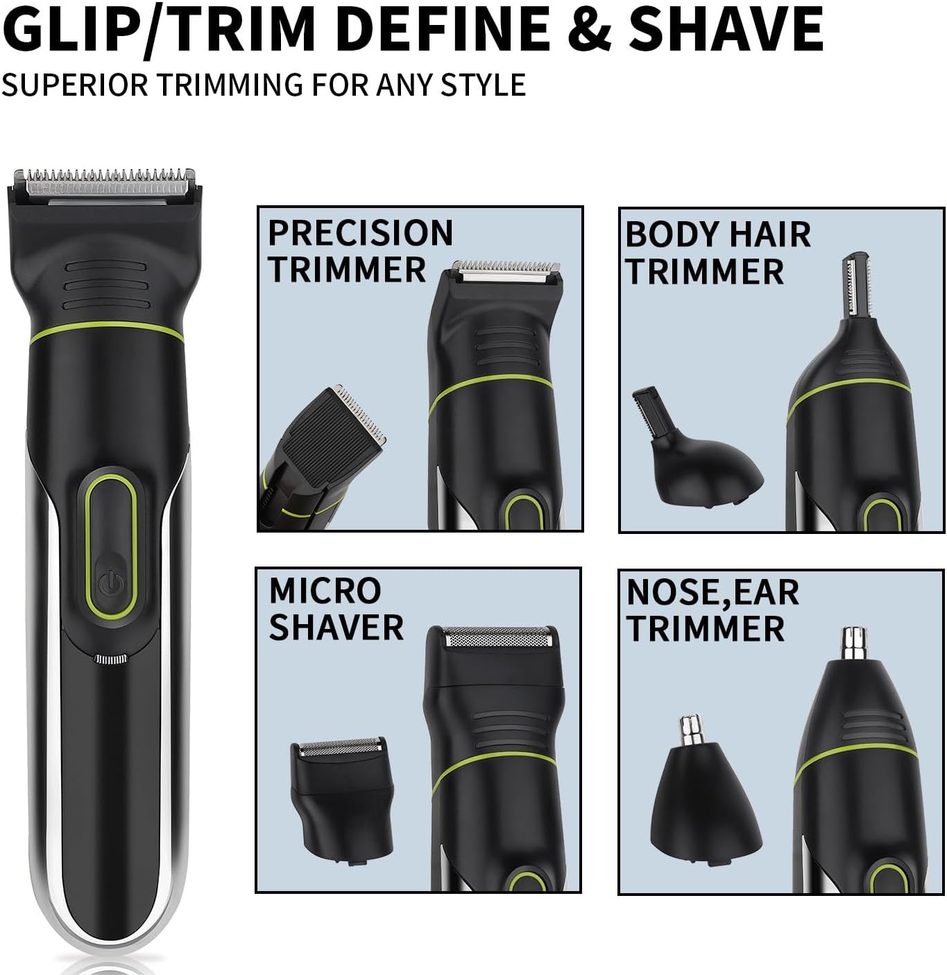 5 in 1 Hair Clippers, Adjustable Beard Trimmer for Men Professional, Cordless Barber and Trimmers Set, Cutting Kit, Electric Shaver for Nose, Ear,Body, Face and Mustache