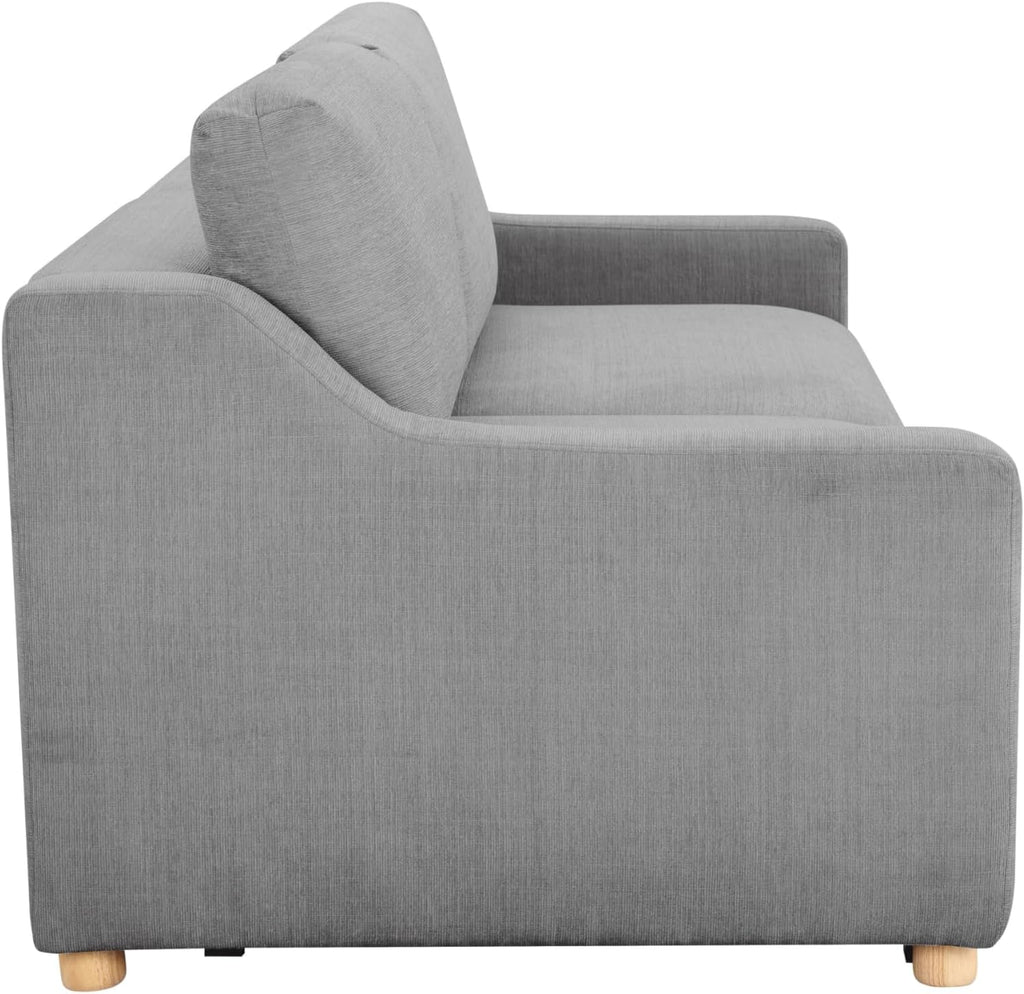 Serta Glendale 90.2' Queen Size Wall-Hugging Convertible Sofa, Dreamcoil Comfort, Chenille Fabric, Grey