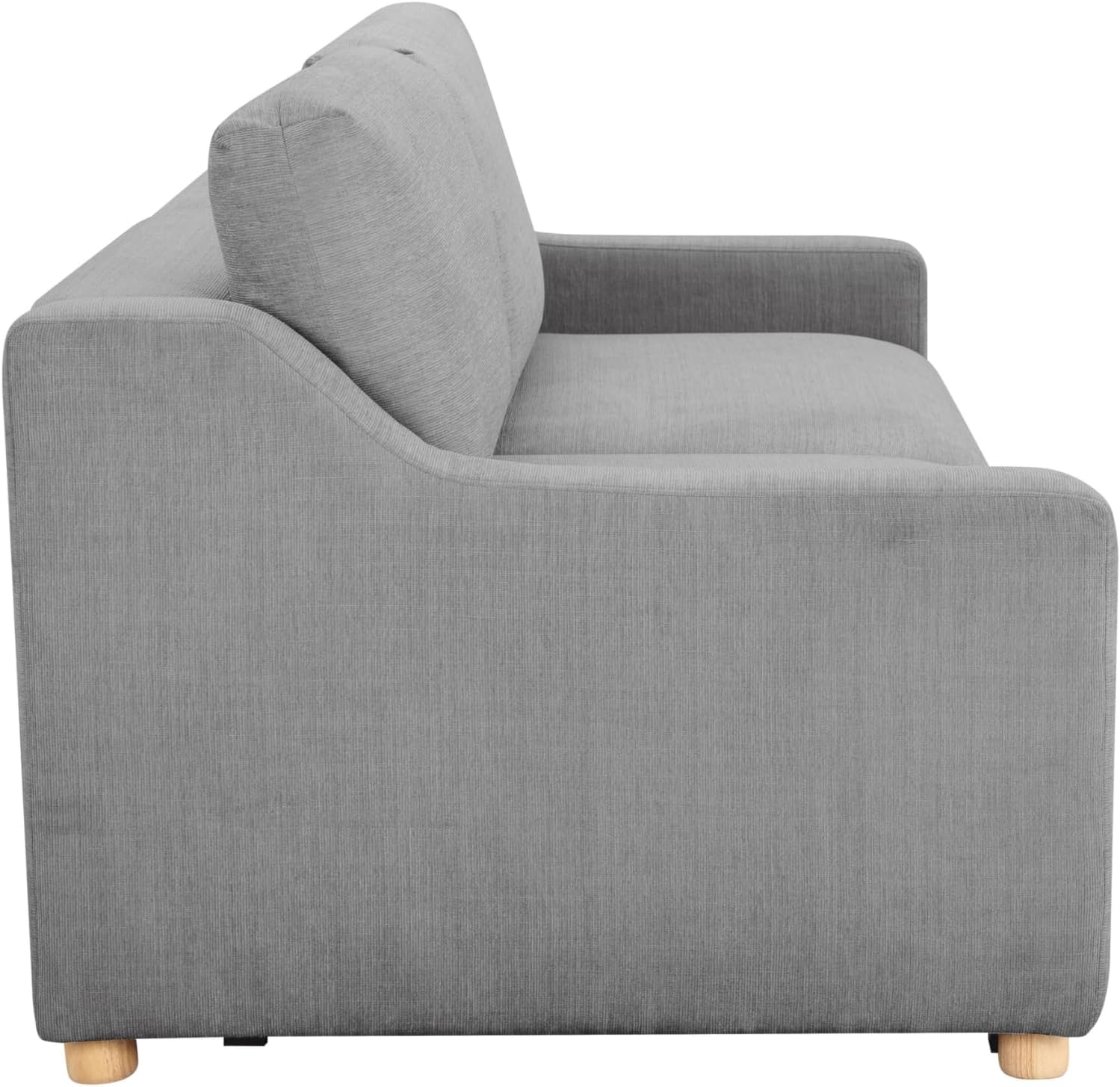 Serta Glendale 90.2' Queen Size Wall-Hugging Convertible Sofa, Dreamcoil Comfort, Chenille Fabric, Grey