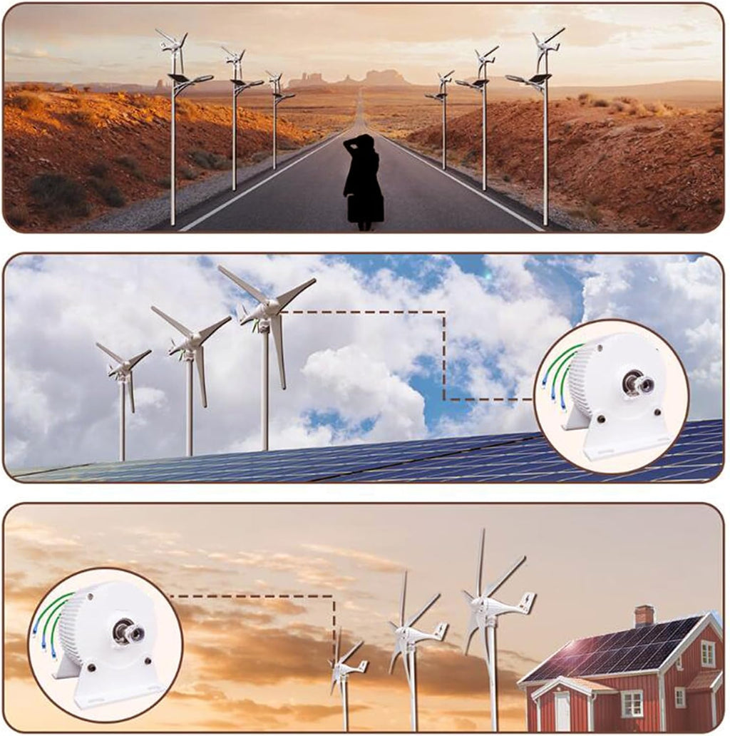 400RPM Low Speed Permanent Magnet, 12V 24V 48V 3000W AC Generator Permanent Magnet Alternator Coreless Maglev for Solar Panel Wind Turbine (White)