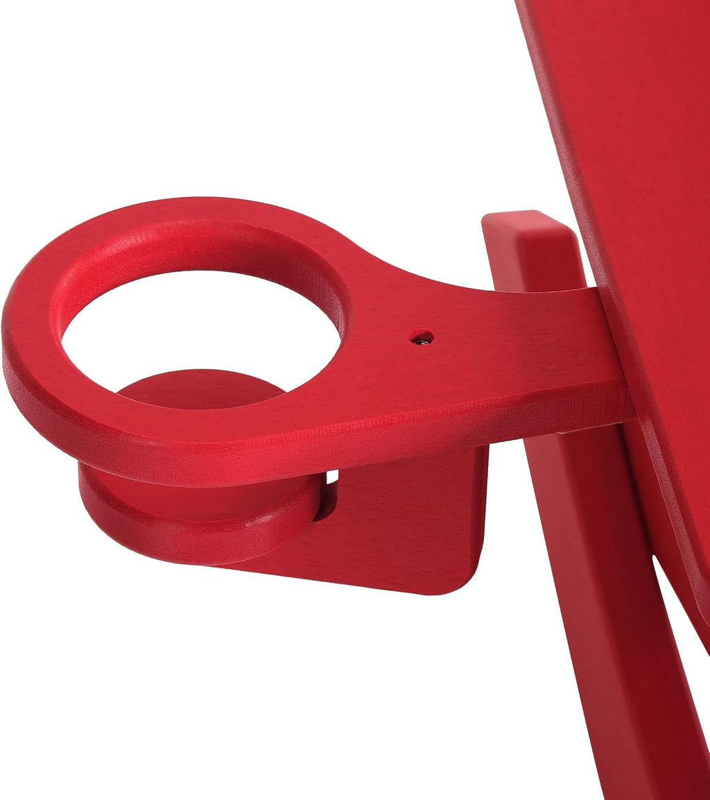 WestinTrends Ashore Outdoor HDPE Plastic Preschool Toddler Modern Adirondack Rocking Chairs (Set of 2), Red