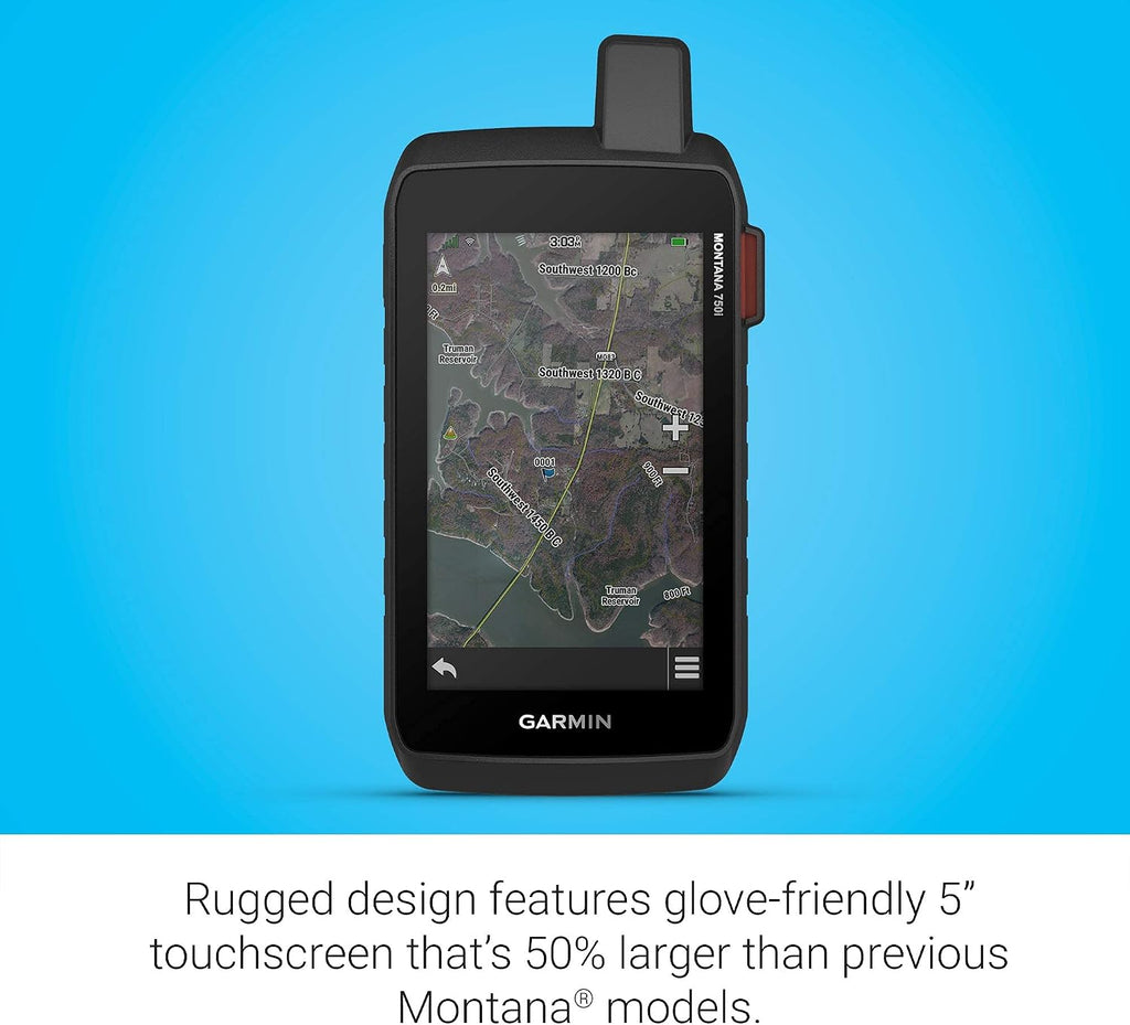 Garmin Montana 750i, Rugged Handheld GPS with Built-in inReach Satellite Technology and 8-megapixel Camera, Glove-Friendly 5'' Color Touchsreen (010-02347-00)