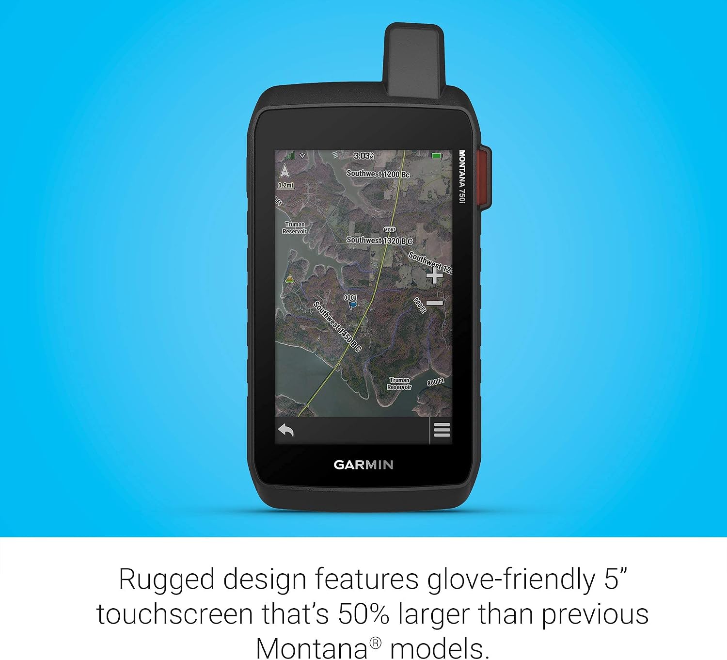 Garmin Montana 750i, Rugged Handheld GPS with Built-in inReach Satellite Technology and 8-megapixel Camera, Glove-Friendly 5'' Color Touchsreen (010-02347-00)