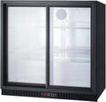 Summit SCR700B 36'' Freestanding Beverage Center with 7.4 cu. ft. Capacity 4 Adjustable Wire Shelves Lock Adjustable Thermostat and Automatic Defrost in Black