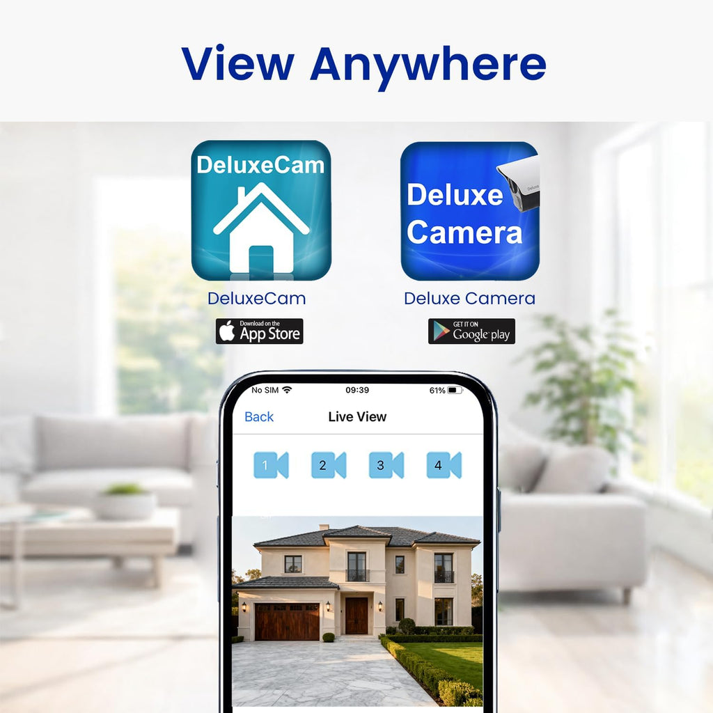 CasaCam Guardiancam Deluxe | 4-Channel Wireless Security Camera System with 10.1' Touchscreen Monitor & 2 1080p Cameras | Longer Range, Two-Way Audio, Free APP, 32GB SD Card Installed, VS5102A