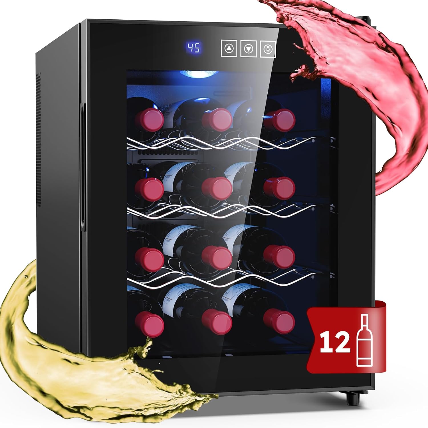 Mojgar 5318064 Cooler, 12 Bottles, Black