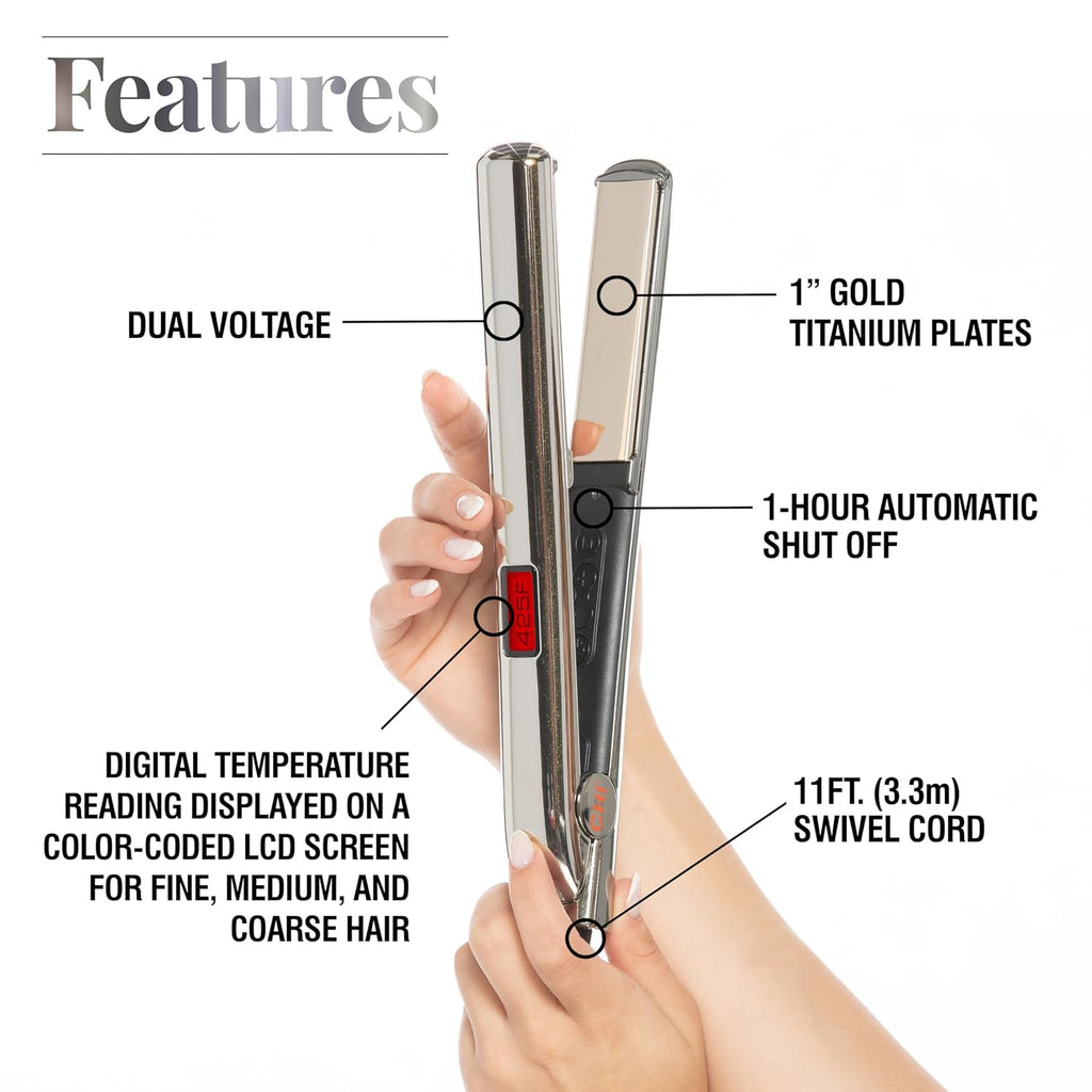 CHI G2 Special Holiday Edition Titanium Hairstyling Flat Iron, Hair Straightener for A Smooth Finish, 60-Second Heat Up, 1' Iron