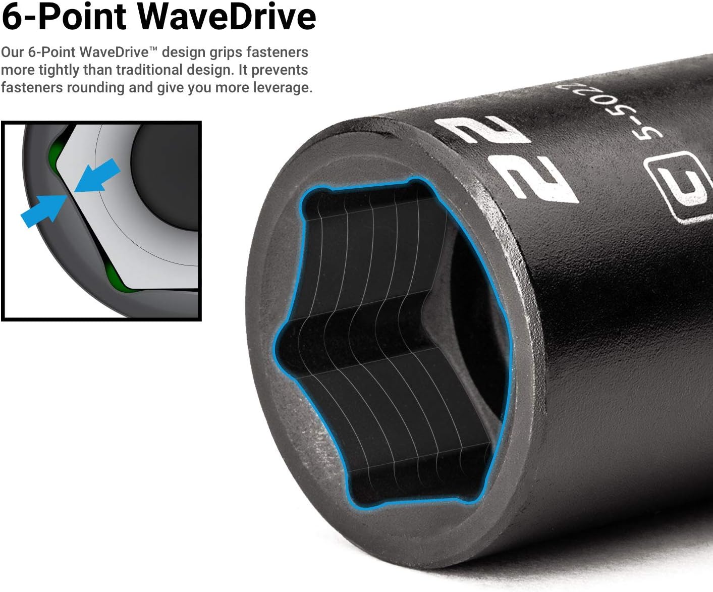 Capri Tools 3/8 in. Drive Shallow, Semi-Deep and Deep Impact Socket Set, Metric, 8 to 22 mm, 45-Piece