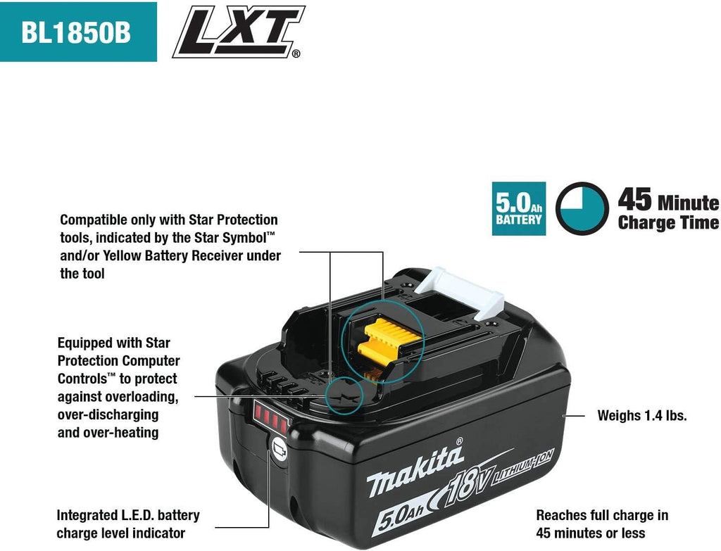Makita XT295PT 18V LXT® Lithium-Ion Brushless Cordless 2-Pc. Combo Kit (5.0Ah)