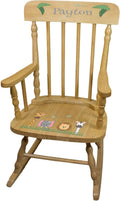 My Bambino Personalized Wooden Rocking Chair for Kids | Natural Childrens Rocking Chair (Safari) | Custom Name Toddler Chair | Baby Shower & Birthday Gift