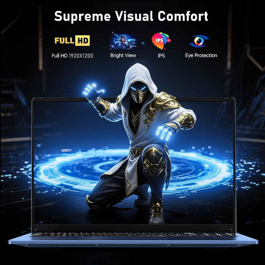 FUNYET Gaming Laptop, 16 inch Laptop Computer 2026 with Window 11 Pro, 16GB RAM 512GB SSD, Int 13th Gen N150 Processor(up to 3.6GHz), Backlit Keyboard, Mini HDMI, FHD 1920 * 1200, Dark Blue