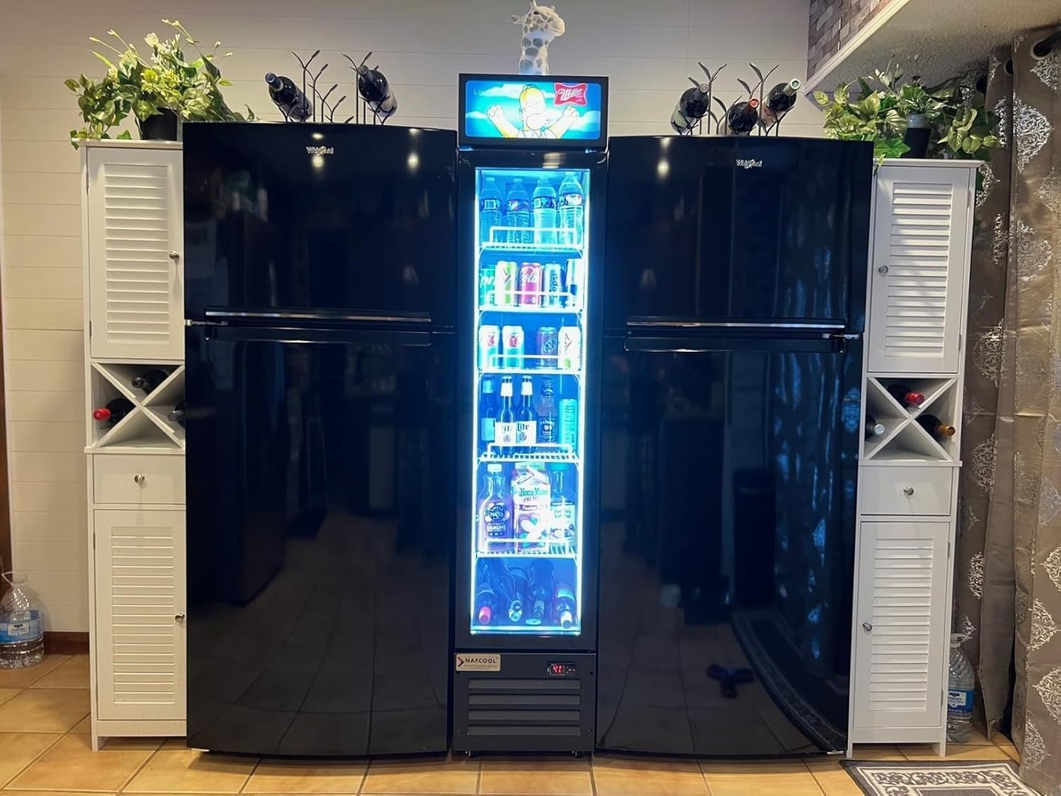 Commercial Beverage Refrigerator Display Fridge,7 Cu Ft Small Slims Single Glass Door Merchandiser Drink Cooler with LED Light Adjustable Shelves,ETL and NSF Approval