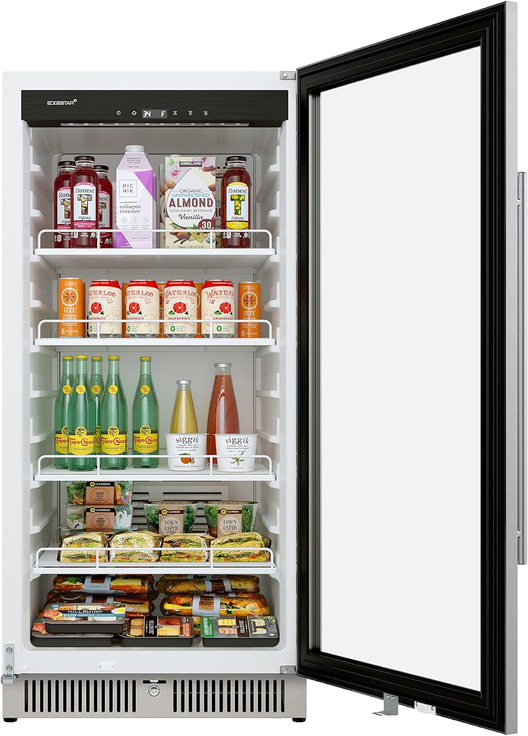 EdgeStar VBM91SS 24 Inch Wide 9.53 Cu. Ft. Commercial Beverage Merchandiser With Temperature Alarm and Reversible Door